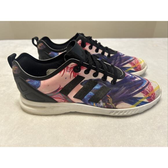 ADIDAS Running Shoes Women 10 ZX Flux Smooth Floral Multicolor Trainers Sneaker - Picture 1 of 9